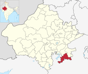 Positionskarte des Distrikts Jhalawar