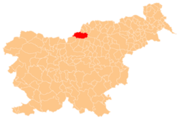 Location o the Municipality o Črna na Koroškem in Slovenie