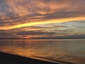 Zonsondergang over het zoetwatermeer Har Nuur.