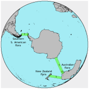 Land bridges for Hooker to explain Aus, NZ, S.Am plant group similarities as common descent in Flora Antarctica