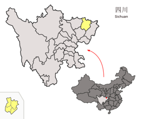 Location of Bazhong Prefecture within Sichuan (China).png