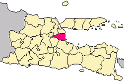 Location within East Java