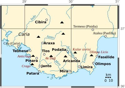 Map of Classical Lycia