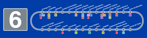 Plànol de la línia 6 del metro de Madrid