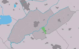 Lokaasje Pepergea (grien) yn de gemeente Weststellingwerf