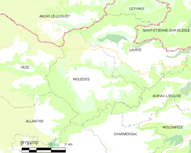 Mapa obce Molèdes