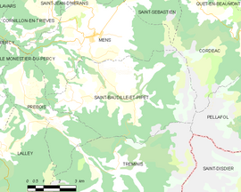 Mapa obce Saint-Baudille-et-Pipet