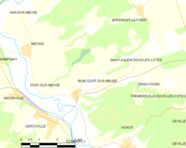 Mapa obce Boncourt-sur-Meuse