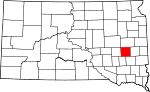 Карта штата с выделением округа Майнер