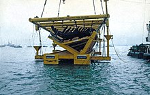 The final phases of the salvage of Mary Rose on October 11, 1982. MaryRose-salvage1982-above water edited.jpg