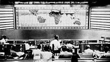 View of Mission Control (called "Mercury Control" at the time) during the Mercury-Atlas 6 mission Mercury Control Center during Mercury-Atlas 6 mission 1962.jpg