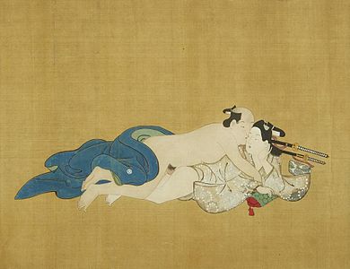 Nanshoku (male-male) shunga handscroll