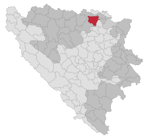 Lage der Gemeinde Modriča in Bosnien und Herzegowina (anklickbare Karte)