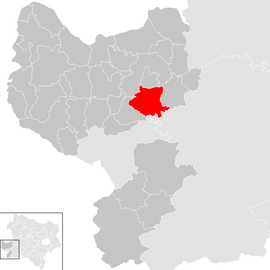 Poloha obce Neuhofen an der Ybbs v okrese Amstetten (klikacia mapa)