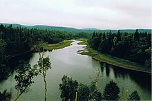 Forests, lakes, and rivers dominate much of the Northern Ontario landscape. Northern Ontario landscape (CCF09252007 00005).jpg