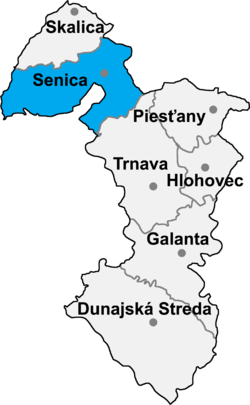 Location of Senicas apriņķis