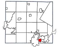 Location of Kimberly, Wisconsin in Outagamie County