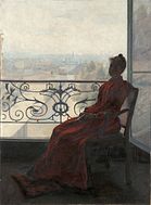 「窓辺で手紙を読む女」(1890)