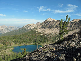 A photo of Elk Peak viewed from Sand Mountain Pass