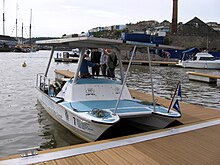 SB Collinda, the first solar powered boat to cross the English Channel, seen here in Bristol Harbour SBCollinda.jpg