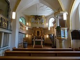 Schlosskapelle: Taufstein, Altar und Orgel, Kanzel