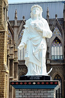 St.Philomena's statue front of the cathedral