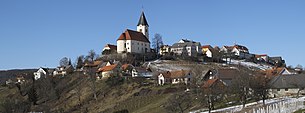 Blick auf den Ort Sankt Anna am Aigen von Südosten