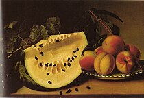 スイカと桃のある静物 (1828)