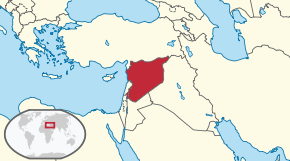 Kart over Den arabiske republikk Syria