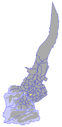 Kaupungin kartta, jossa Vähäheikkilä korostettuna. Turun kaupunginosat