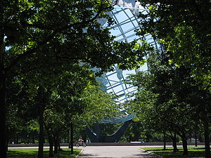Alley leading to Unisphere in Flushing Meadows...