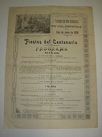 Cartel de Fiestas del 1º Centenario 1908