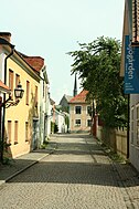 A rua Sjögatan no centro da cidade