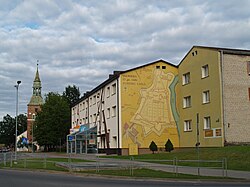 Town centre with St. Simon's Church behind