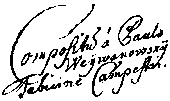 signature de Pavel Josef Vejvanovský