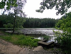 Vlčí jezero s propustí.