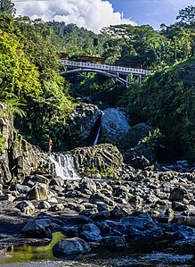 Waterfalls and bridge, Baturraden