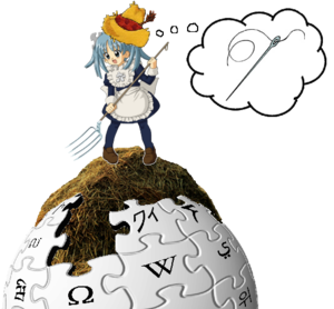 Wikipe-tan on the haystack