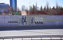 Мурал, посвящённый ежегодному Казанскому марафону: правый фрагмент
