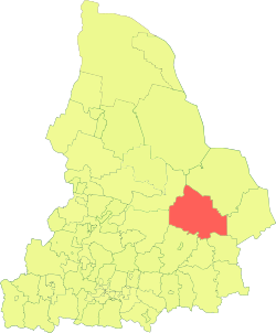 圖林斯克區在斯維爾德洛夫斯克州的位置