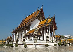 Główna świątynia w Wat Suthat. Bangkok, Tajlandia