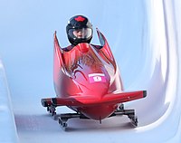 Colton Dagenais beim Monobob-Wettbewerb