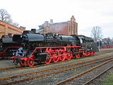 3.–4. KW Die Mikado-Lokomotive 41 1144-9 der DR-Baureihe 41 im Traditionsbetriebswerk Staßfurt, Sachsen-Anhalt.