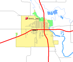 Detailed map of Adel
