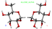 Шариковая модель альфа-аллозы (D, L)