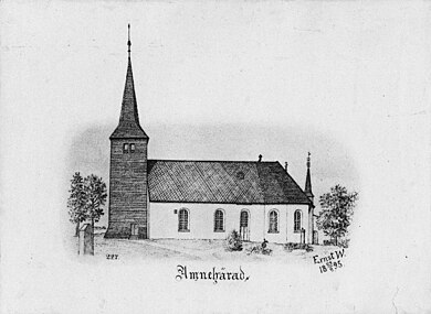 Kyrkan på teckning 1895.