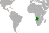 Location map for Angola and Cuba.