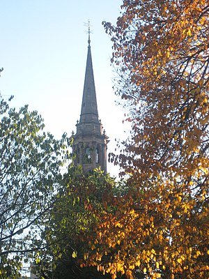 Steeple of Arlington Street Church in Boston, ...