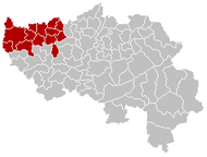 Pozicija arondismana na karti Provincije Liège