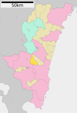 Location of Aya in Miyazaki Prefecture